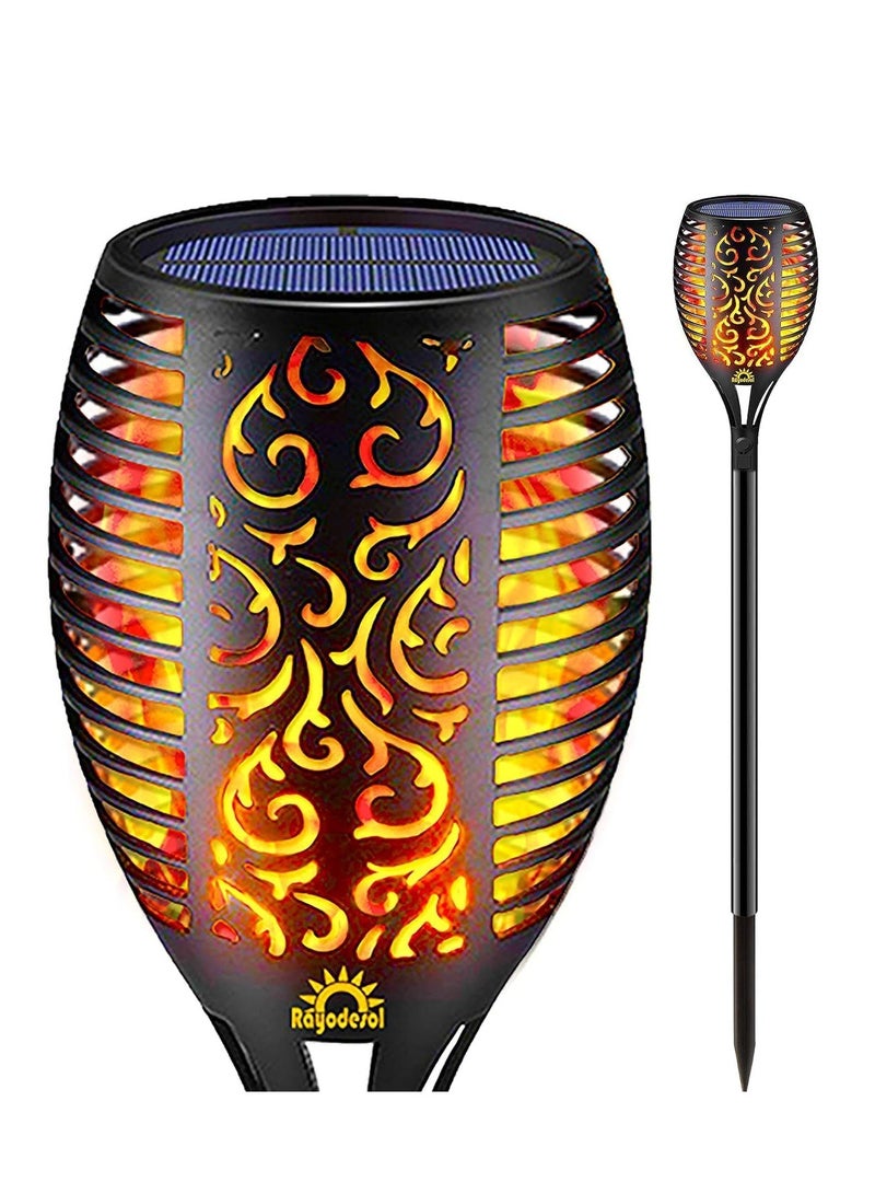 ELTRAZONE Solar Flame Torch Lights Outdoor, Decorative Pack of 1 pcs Each 96 LED Lamp with Dancing Flames Torches Landscape, Waterproof Outdoors Garden Patio Deck Decorations Lighting with Auto On/Of - Image 1