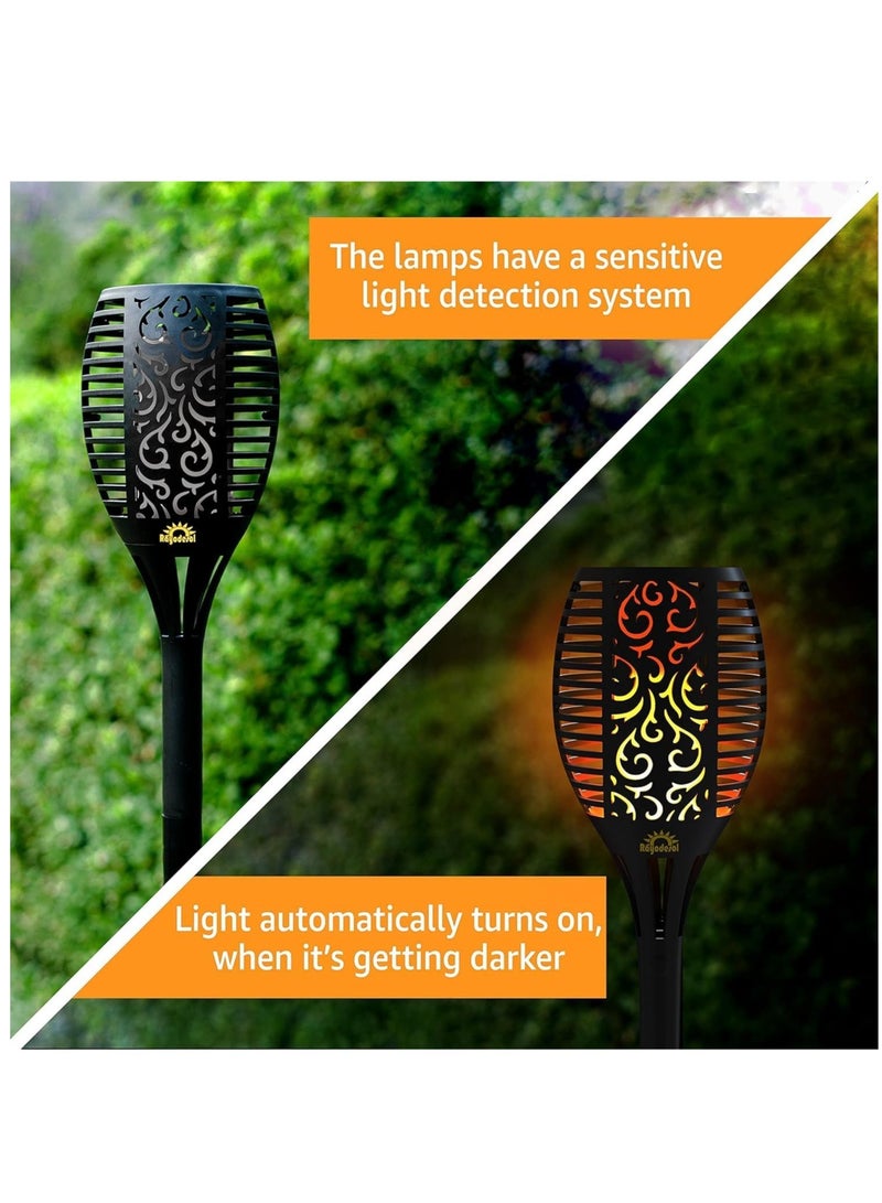 ELTRAZONE Solar Flame Torch Lights Outdoor, Decorative Pack of 1 pcs Each 96 LED Lamp with Dancing Flames Torches Landscape, Waterproof Outdoors Garden Patio Deck Decorations Lighting with Auto On/Of - Image 5