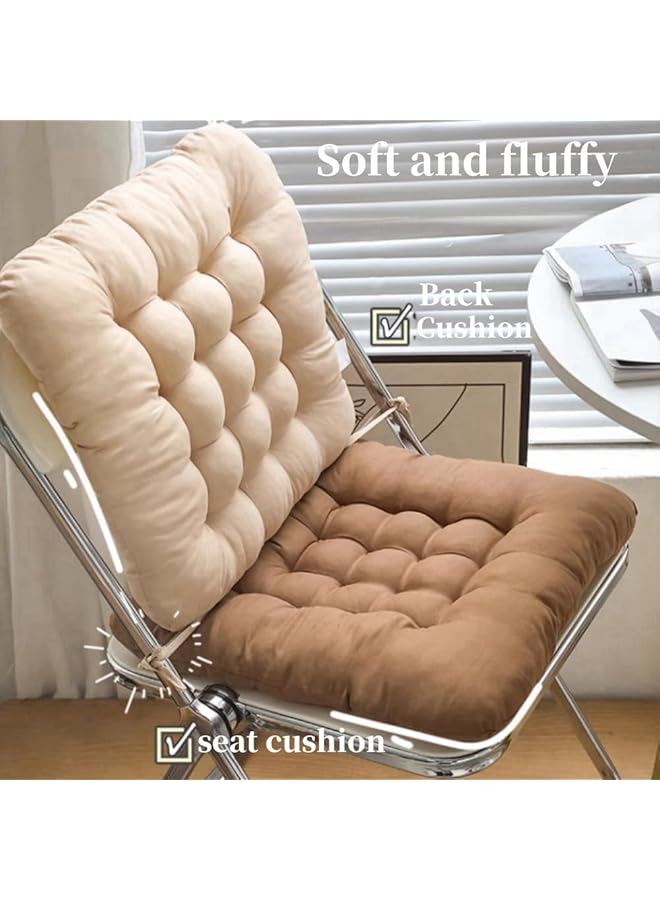 erorex Thicken Chair Seat Cushion With Ties Square Padded Chair Seat Pads Backrest Cushion Non Slip Plush Pp Cotton Chair Pads Soft Tatami Floor Cushion For Yoga Meditation Living Room Office Light Camel - Image 3