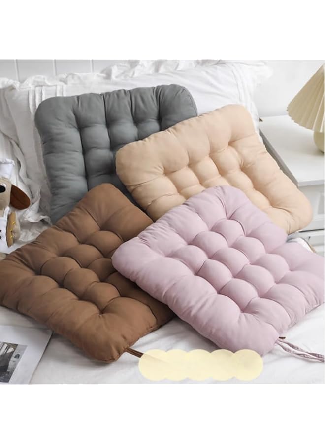 erorex Thicken Chair Seat Cushion With Ties Square Padded Chair Seat Pads Backrest Cushion Non Slip Plush Pp Cotton Chair Pads Soft Tatami Floor Cushion For Yoga Meditation Living Room Office Light Camel - Image 5