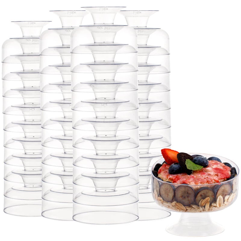 supernal 7oz Clear Dessert Cups60 Pack Plastic Dessert Cups Serves 60 GuestsIce Cream Cups DisposableClear Plastic Appetizer Cups Peferct for Desserts Cocktails Fruit Parfait Trifle Mousse Pudding