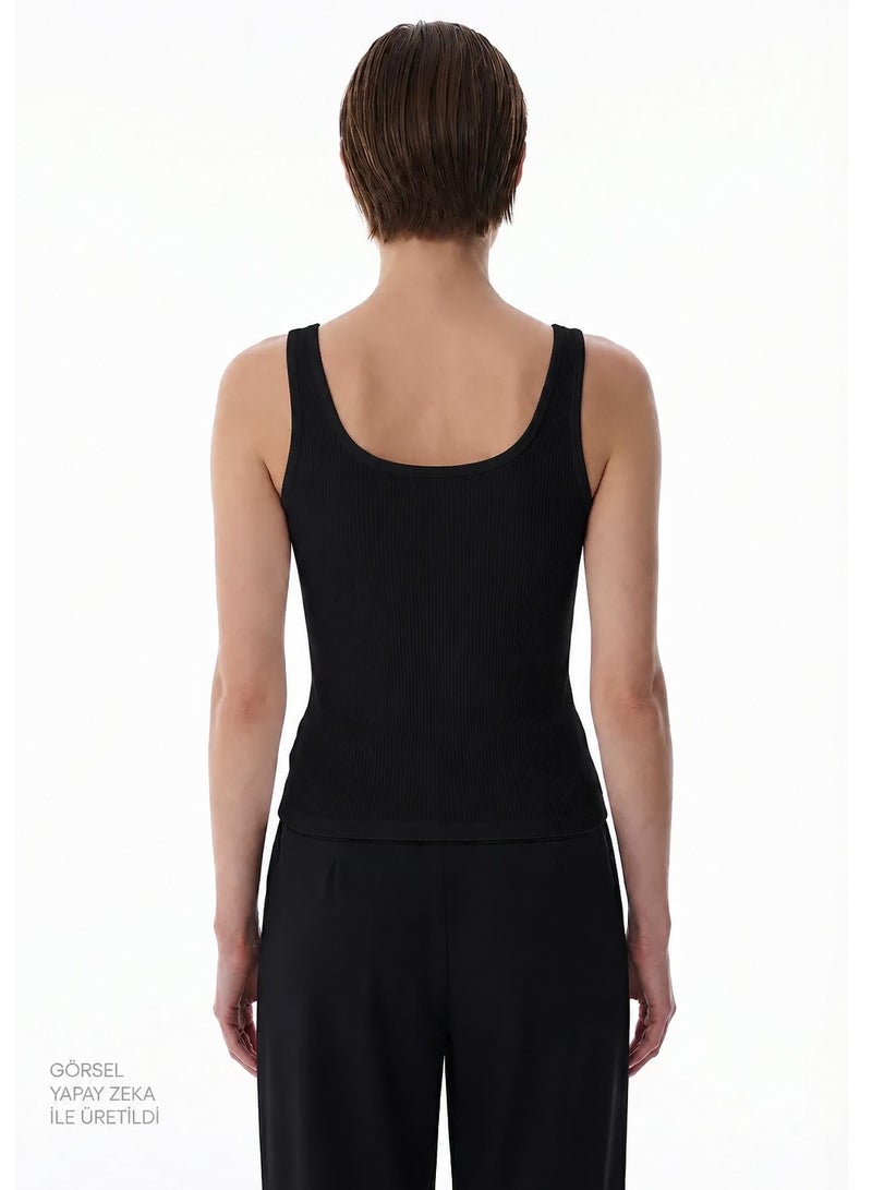 Penti Women Seamless Square Neck Black Top - Image 2