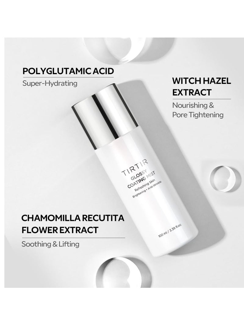 TIRTIR TIRTIR Glossy Coating Mist 3.38 fl. oz, Illuminating Polyglutamic Acid Face Mist for Fresh, Glowing Skin,Cooling, Soothing, Makeup Prep Spray - Image 2