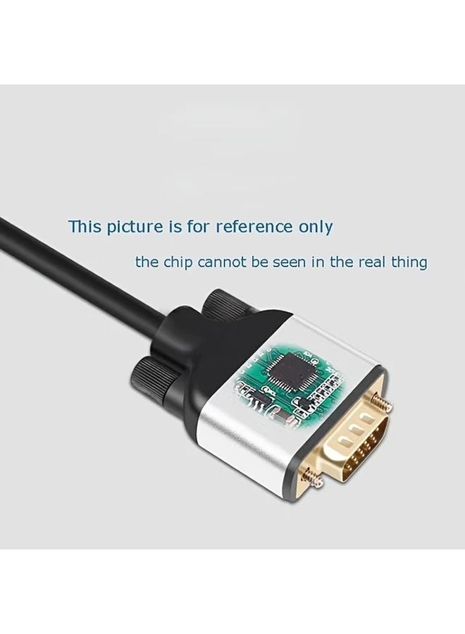 كابل USB C إلى VGA 3 أمتار أسود فضي محول فيديو عالي السرعة للشاشة والتلفزيون عالي الدقة - Image 5