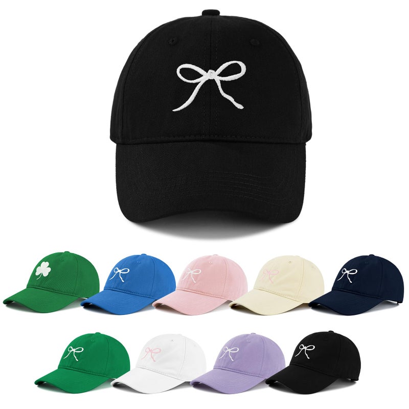 Zando Trendy Bow Baseball Caps for Women Men Girls Dad Preppy Y2k Sweet Adjustable Coquette Black Trucker Hat Funny Summer Sun Ball Cap for Running Travel Golf Teenis Valentines Accessories One Size - Image 1