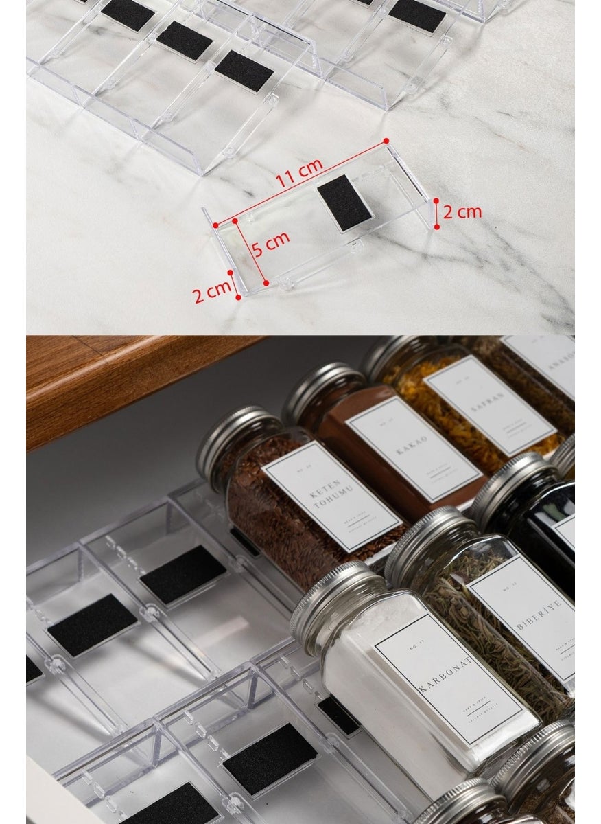 Mienda Home - 36 Piece Transparent Plexiglass Stand Glass Lid Spice Jar Set with Label Brush Funnel Pen Gift - Image 1