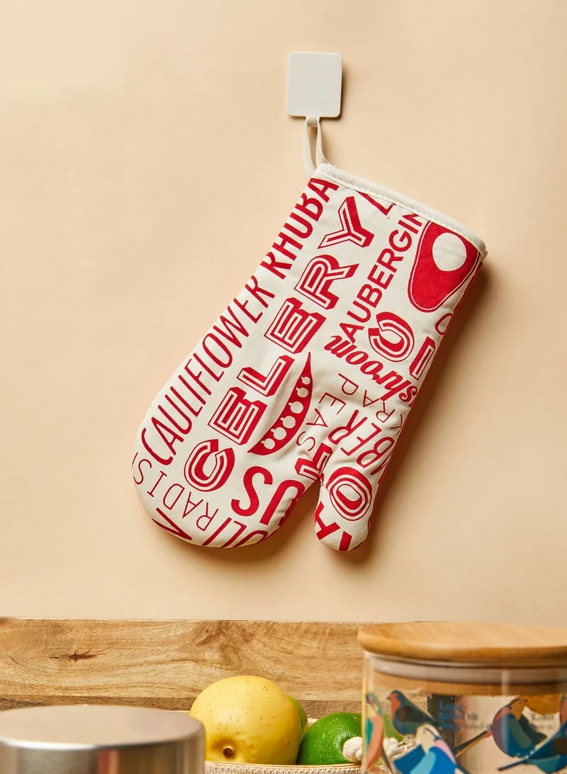 Premier Red Printed Oven Glove