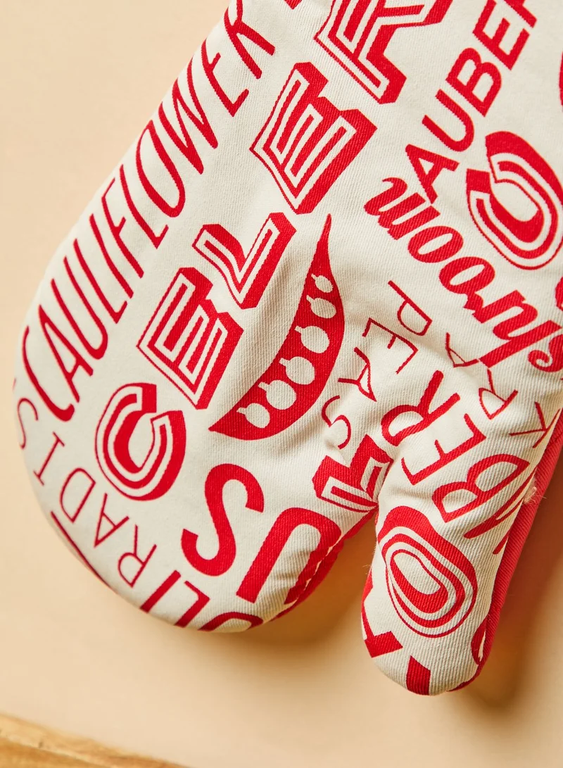 Premier Red Printed Oven Glove