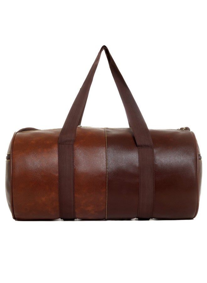 Bagneeds - Bagneeds Unisex PU-Leather Shoulder & Cross-Body Gym Bag ( 10 L , Brown-Tan) - Image 1