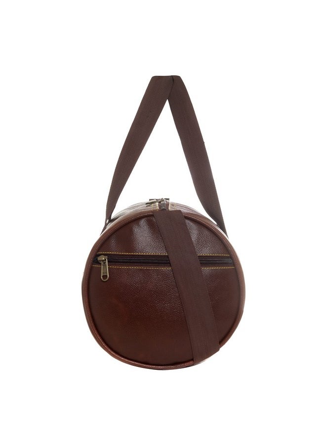 Bagneeds - Bagneeds Unisex PU-Leather Shoulder & Cross-Body Gym Bag ( 10 L , Brown-Tan) - Image 1