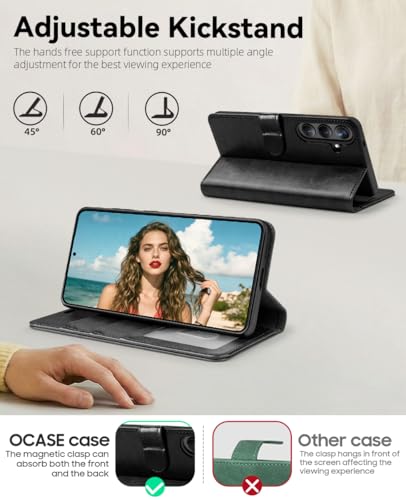 OCASE Compatible with Samsung Galaxy S26 Wallet Case, PU Leather Flip Folio Case with Card Holders RFID Blocking Kickstand [Shockproof TPU Inner Shell] Protective Phone Cover 2026, Black - Image 4