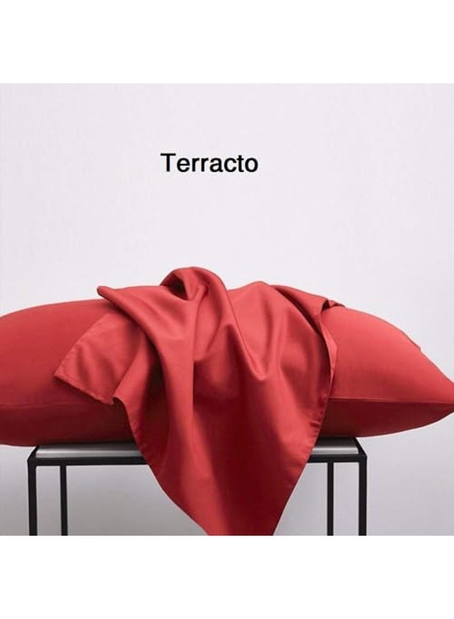 Signoola Basics Lightweight Super Soft Easy Care Microfiber Envelope Pillow cases, Pack of 2 pcs, 50 x 70 cm,Terracotta color, Pillows Not Included. - Image 3