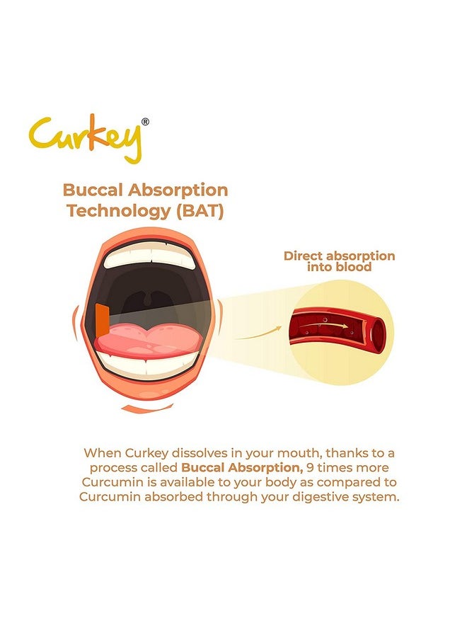 CURKEY - Pastilles For Quick Relief From Sore Throat With Natural Curcumin Extract From Turmeric | Sugar Free, Mint Flavour - 10 Pastilles (Pack Of 10) - Image 1