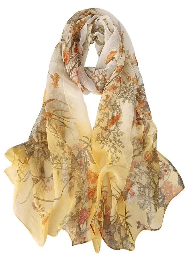 Acotavie أوشحة أكوتافي النسائية خفيفة الوزن، أوشحة أنيقة مطبوعة بنقوش زهرية (C13) - Image 1