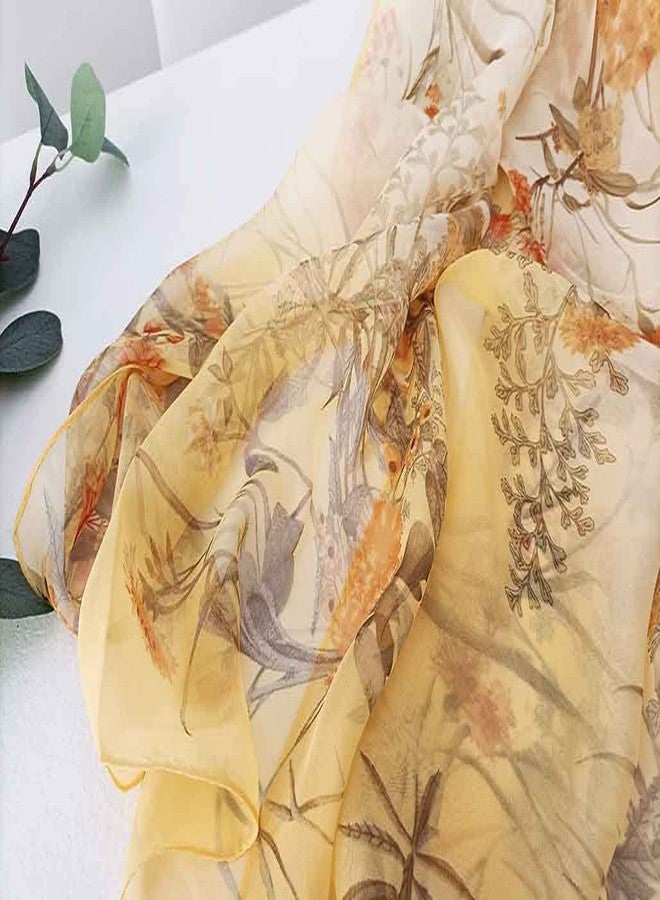 Acotavie أوشحة أكوتافي النسائية خفيفة الوزن، أوشحة أنيقة مطبوعة بنقوش زهرية (C13) - Image 3