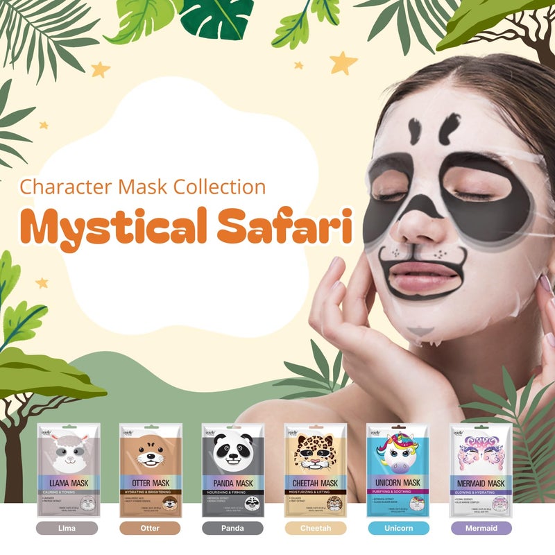 Epielle Character Face Mask Mystical Safari 6 Pack, Fun & Effective Korean Skin Care, Spa Party Favors, Stocking Stuffers, Birthday Gifts for Women, Self Care Gifts - Image 2
