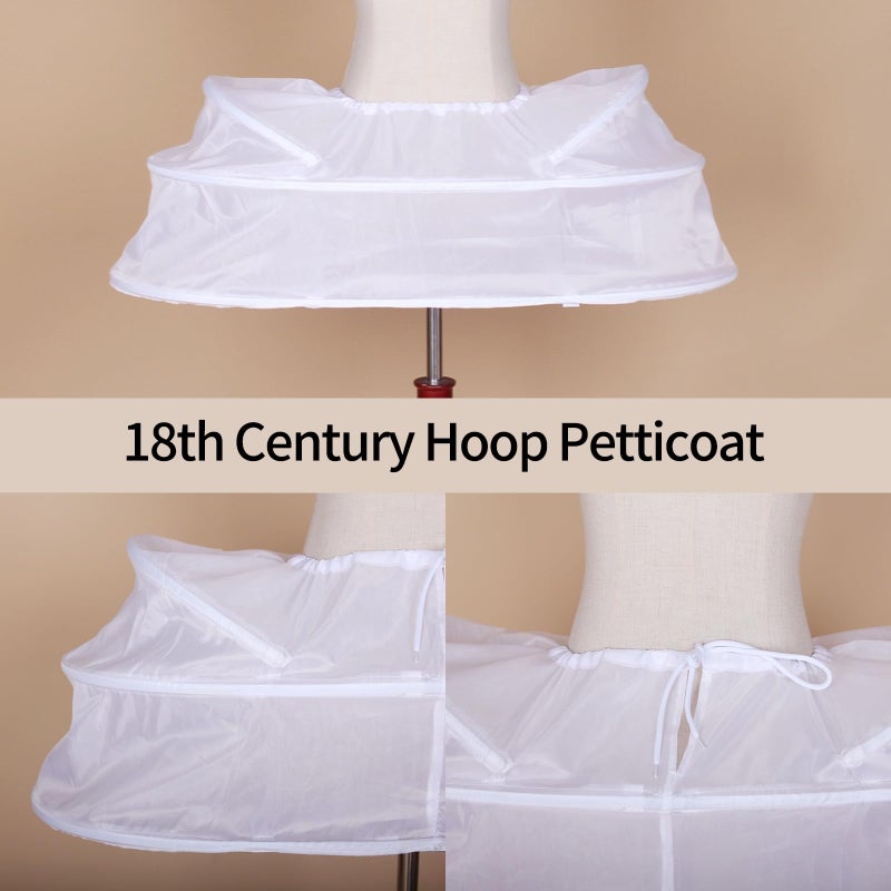 BBSET Women's 18th Century Pannier Underskirt Extra Wide 48"across -Victorian Bustle Hoop Skirt Crinoline Historical Marie Antoinetteite Costume Cage Pannier-Petticoat Skirt Crinoline - Image 4