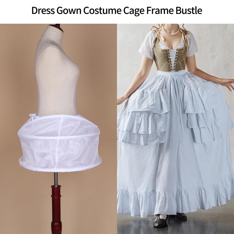 BBSET Women's 18th Century Pannier Underskirt Extra Wide 48"across -Victorian Bustle Hoop Skirt Crinoline Historical Marie Antoinetteite Costume Cage Pannier-Petticoat Skirt Crinoline - Image 5