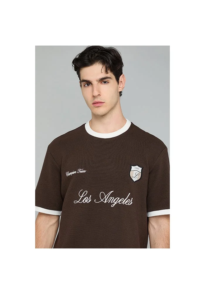 R&b  Typography Print T-Shirt with Crew Neck and Short Sleeves for Men | Best Price UAE