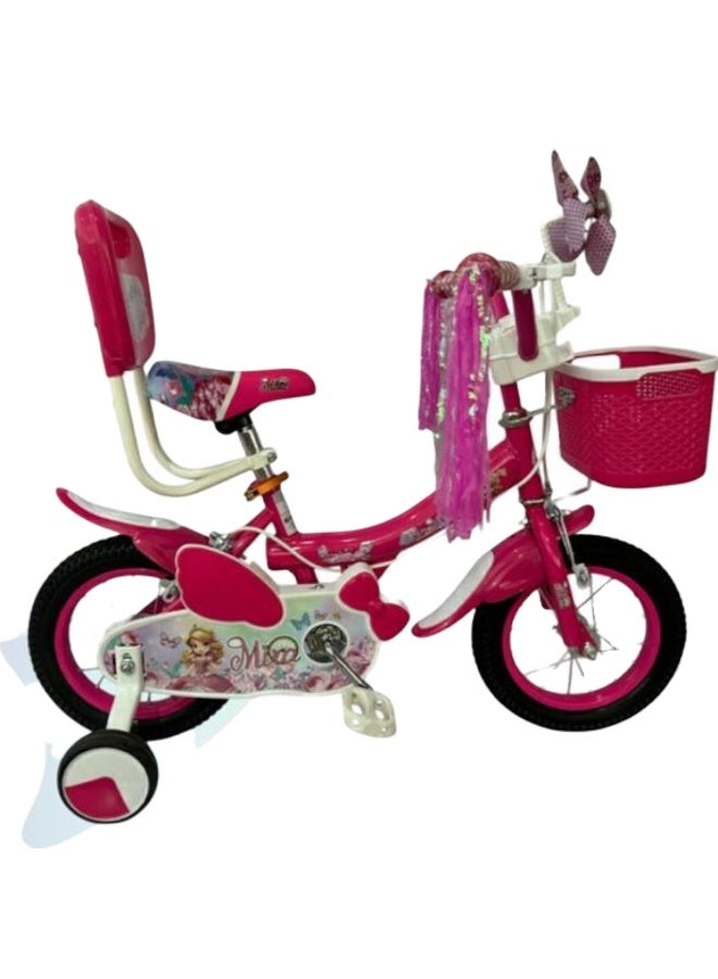 ميرا دراجات أطفال للبنات مقاس 14 بوصة مع عجلات تدريب وسلة من سن 4 إلى 7 سنوات