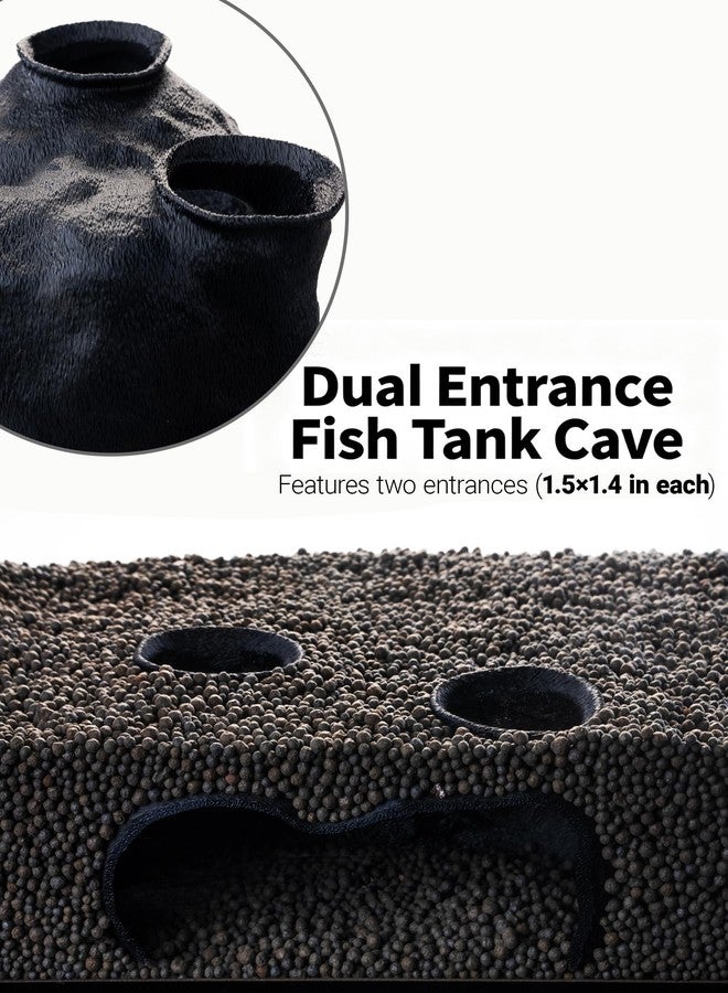 ORBIDYN Dual-Entrance Rock-Texture Cave - Fish Tank Decor & Aquarium Cave with 2 Tunnels, Pleco Cave 6×3.4×2.3in - Image 3
