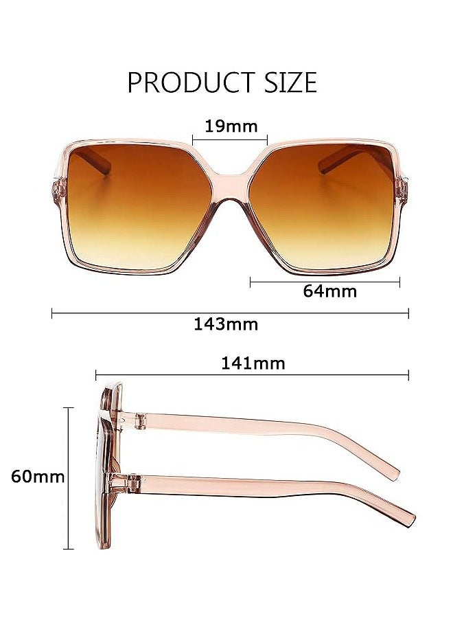 Zoreya - 3 Pcs Square Sunglasses, Stylish Tinted Eyewear, Fashion Trend Vintage Sunglasses - Image 1