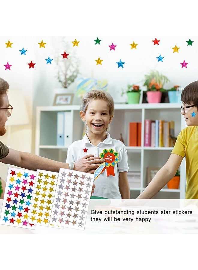 JANYUN 2240Pcs Metallic Glitter Foil Star Stickers Self-Adhesive Holographic Star Sticker Reward Labels for DIY Crafts Scrapbooking School Office Supplies (Star Style) - Image 4