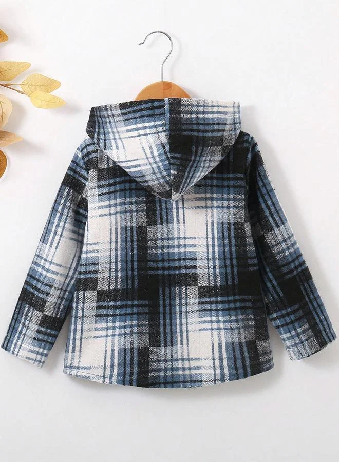Take Two Take Two Boys Checked Hoodie Button Front Jacket