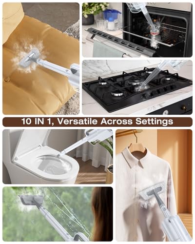 LABIGO 10-in-1 Steam Mop with Detachable Handheld Steamer, 350ml Tank, 10s Heat-Up, 248°F Steam Cleaner, 2-Level Control and Swivel Head for Floors, Carpets, Tiles, BBQ grill and Multi-Surface - Image 3