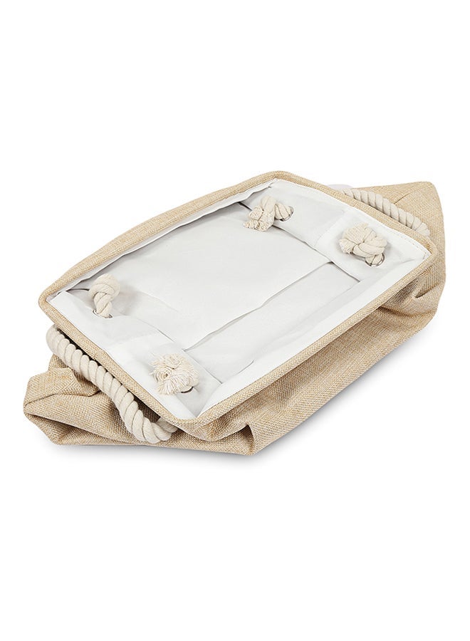 NIBEMINENT Foldable Laundry Hamper Beige 40 x 36 26centimeter  - Image 5