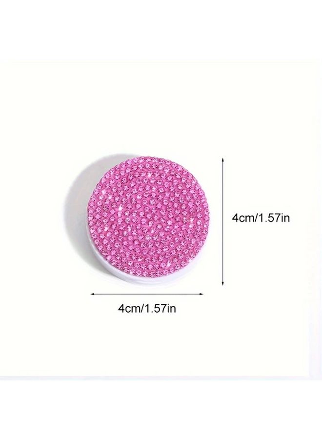 Pink Rhinestone Phone Stand Glittery Gemstone Adhesive Holder Foldable Durable Smartphone Accessory - Image 3