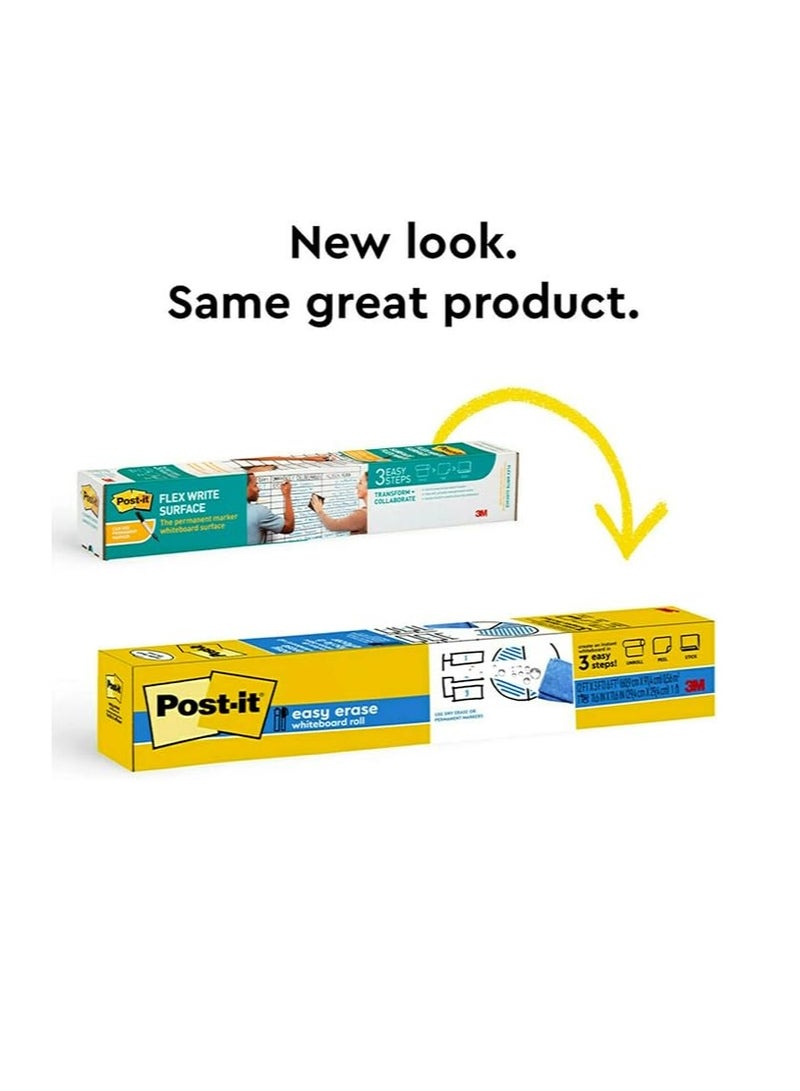Post It Post-it Dry Erase Whiteboard Surface 2 x 3 in (60.9 cm x 91.4 cm), 1 roll/pack | White Color | Sticker Whiteboard Film Surface for Walls, Doors, Tables and More | Removable | Easy Installation - Image 2