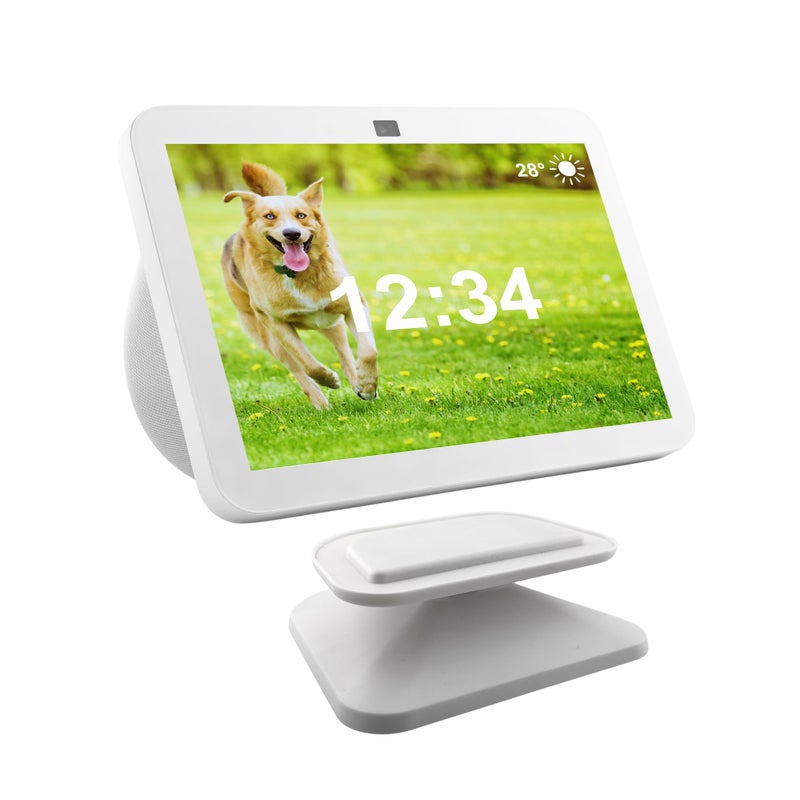 Sintron Adjustable Magnetic Stand Mount for Shá´w 8 3rd gen, Smart Display Stand Holder with 360 Degree Rotation, Swivel & Tilt Function, Anti-Slip Base - White Compatible with iPhone 12 & newer models - Image 1