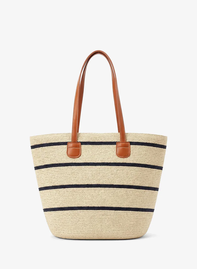 Ginger Striped Beach Bag Tote