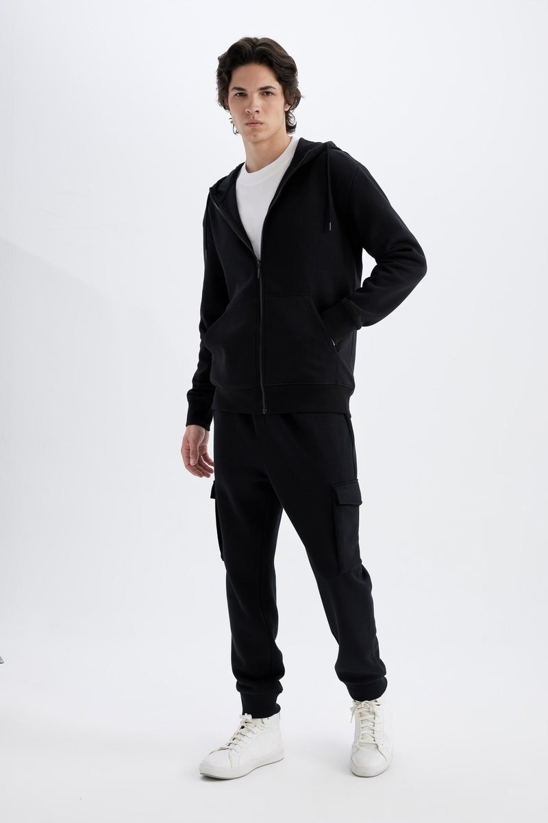 DeFacto Black Man Regular Fit Flexible Leg Cargo Sweatpants Casual - Image 5