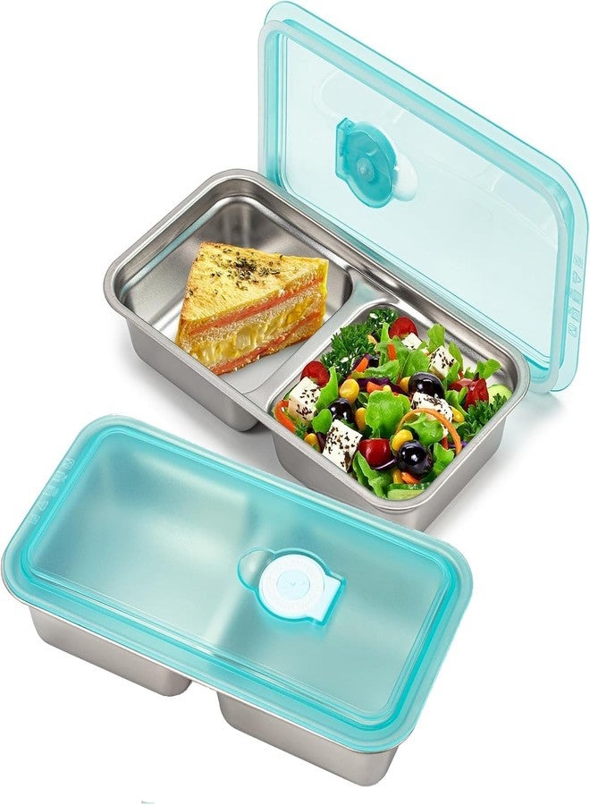 COLBEX Stainless Steel Bento Boxes, 900ML - 2 Compartments Food Storage Containers Snack Boxes with Leakproof Lids, Divided Meal Prep Lunch Box Food Container Dishwasher Safe, Grab and Go Container - Image 1