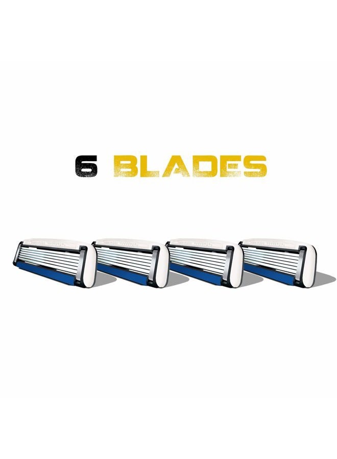 HeadBlade شفرات HB6 القابلة للتعبئة - 6 شفرات من الفولاذ المقاوم للصدأ بدون سحب أو شد، حلاقة أقل، تعمل للوجه والجسم وفروة الرأس - Image 4