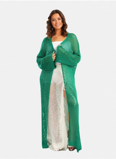 Long Kimono with Fishnet Pattern