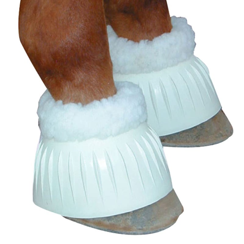 Intrepid International Fleece Top Bell Boots, White, Large
