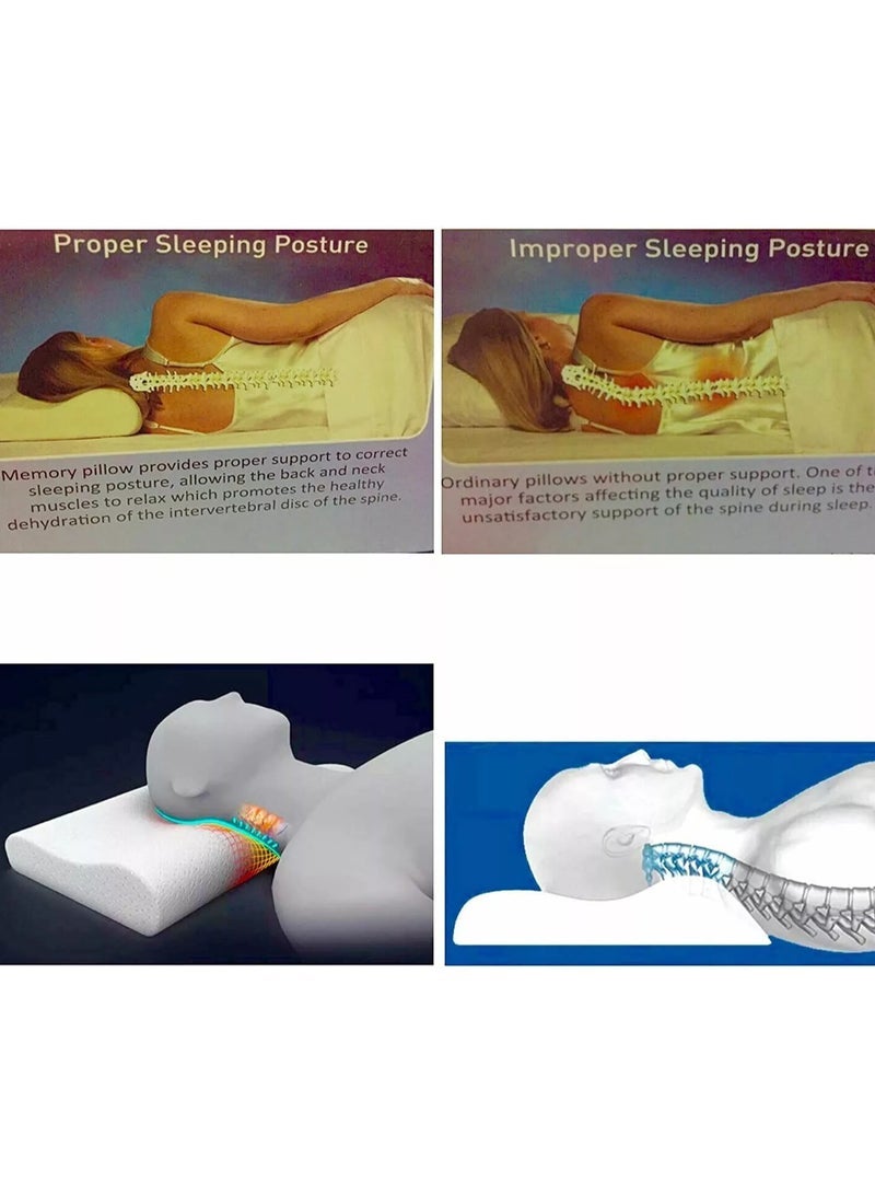 إلترازون Pillow, Memory Foam Pillow For Best Sleep, Orthopaedic Neck Back Head Support Contour Cervical Pillows  - Image 5