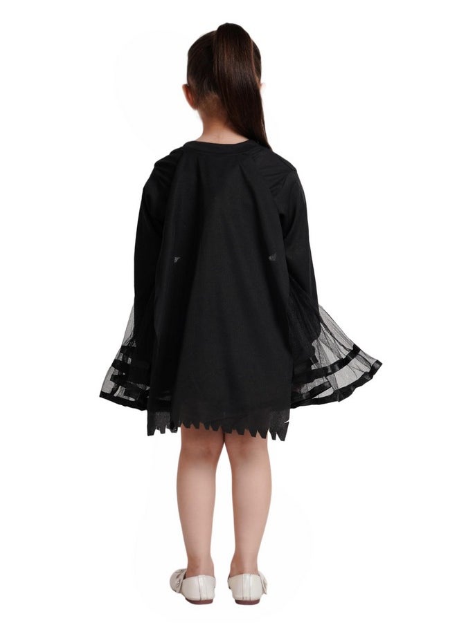 Kaku Fancy Dresses Kaku Fancy Dresses Polyester Bat Super Hero Costume For Girls-Black, 7-8 Years, For Girls  - Image 1