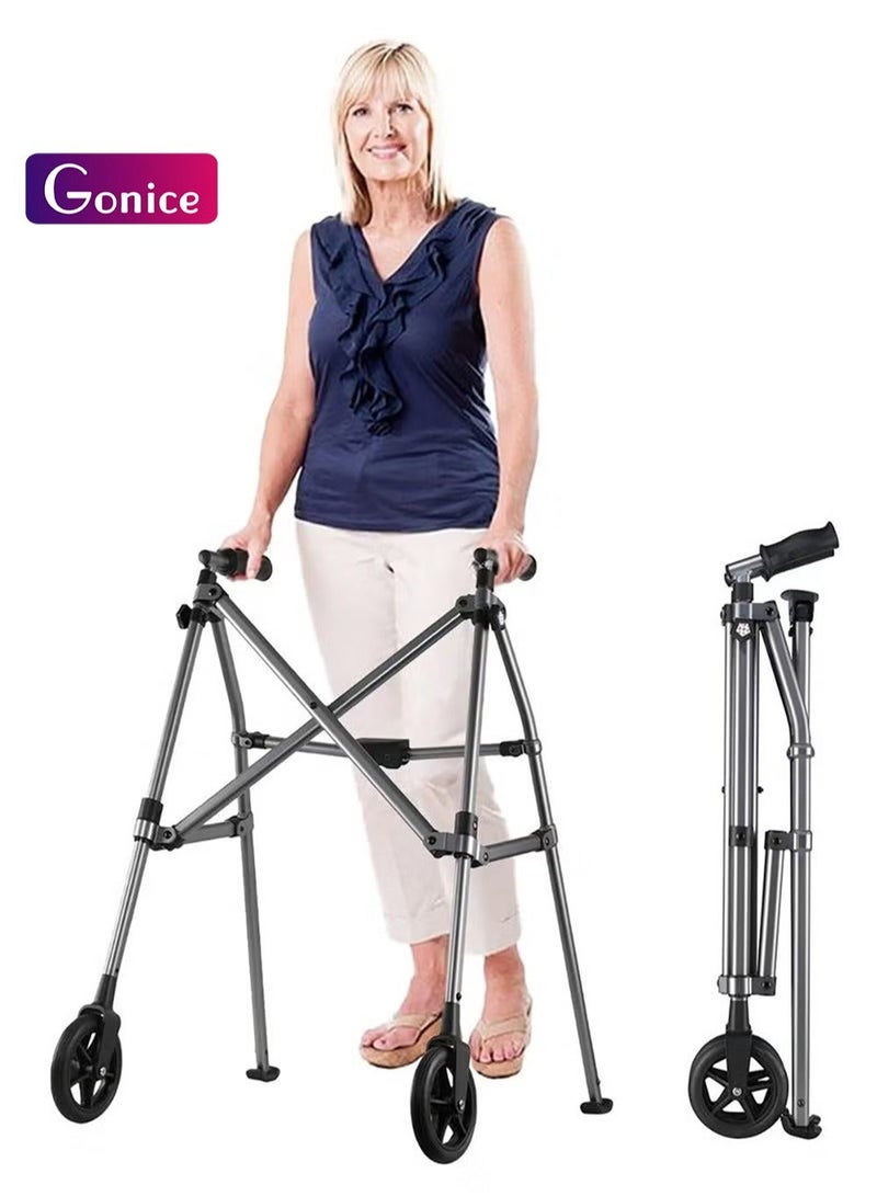 Gonice Lightweight Foldable Roller Walker for Seniors and Adults, 6 Inch Wheels - Image 1