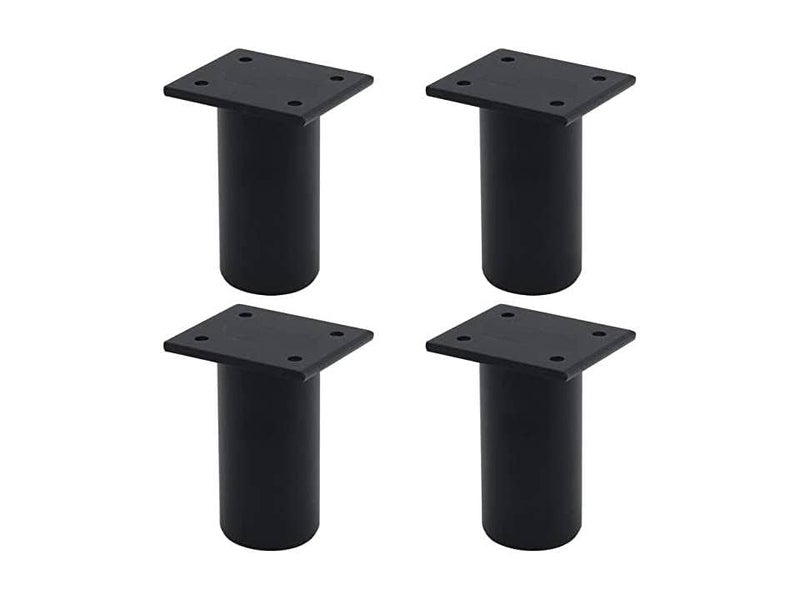 ZITONIOM Furniture Legs Meta Black Coffee Table Leg Support Legs Bedside Cabinet Legs TV Cabinet Sofa Legs Pack of 4 Black Round 4inch10cm - Image 1