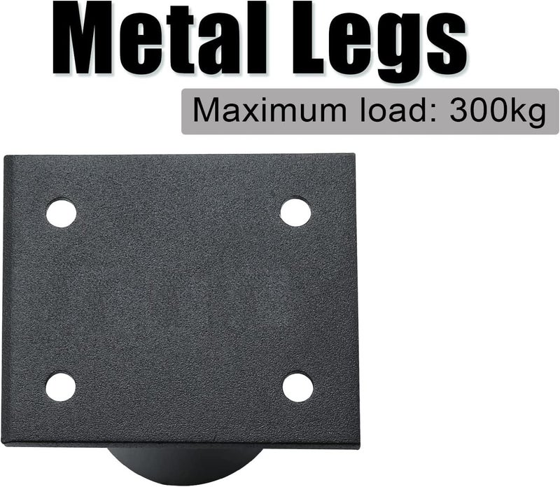 ZITONIOM Furniture Legs Meta Black Coffee Table Leg Support Legs Bedside Cabinet Legs TV Cabinet Sofa Legs Pack of 4 Black Round 4inch10cm - Image 4