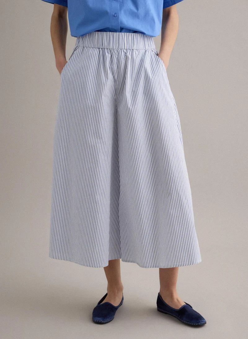 Ovs OVS Long White And Blue Striped Pure Cotton Skirt
