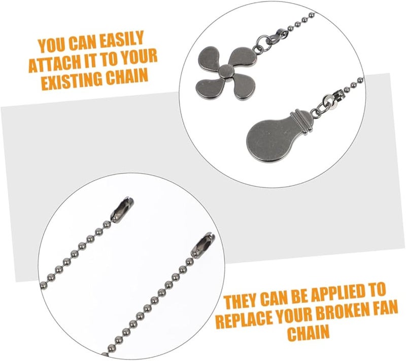 ملحق سلسلة سحب مروحة سقف معدنية - زخرفة أنيقة للاستخدام المنزلي في المصابيح - Image 5