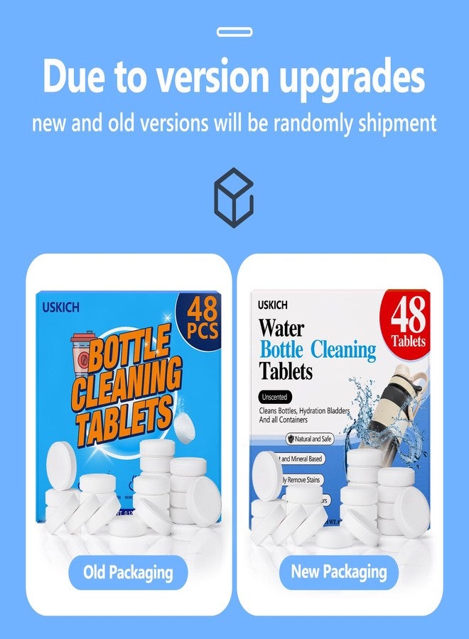 USKICH 48 Pack Water Bottle Cleaning Tablets,Water Bottle Cleaner Great for Stainless Steel, Thermos, Tumbler, Insulated and Reusable Water Bottles,Removes Stubborn Stains and Odors - Image 2