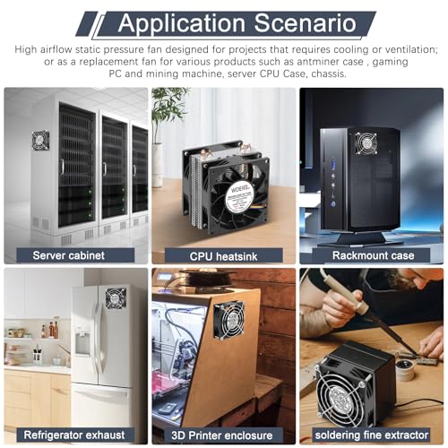 WDERAIR 80mm x 25mm Computer Case Fan 12V 4Pin PWM High CFM Cooling for DIY Gaming CPU GPU Mining Rig Ventilation Exhaust - Image 2