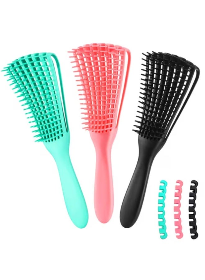 Flexible Hair Brush with Adjustable Clip for Effortless Detangling – Perfect for Curly, Wavy, Dry, and Wet Hair – Gentle Styling Brush, Single Piece, Multi-Color - Image 1