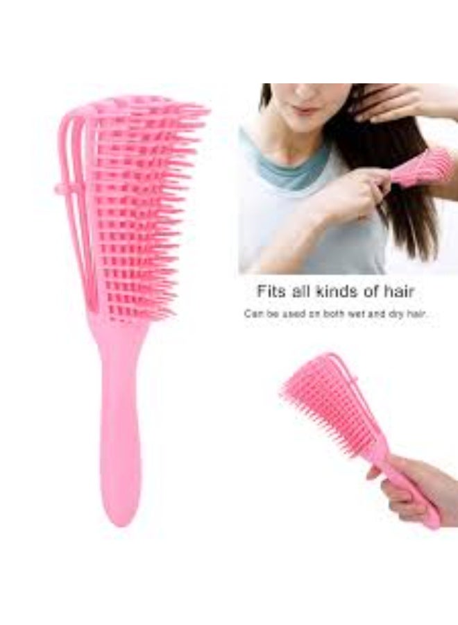 Flexible Hair Brush with Adjustable Clip for Effortless Detangling – Perfect for Curly, Wavy, Dry, and Wet Hair – Gentle Styling Brush, Single Piece, Multi-Color - Image 4